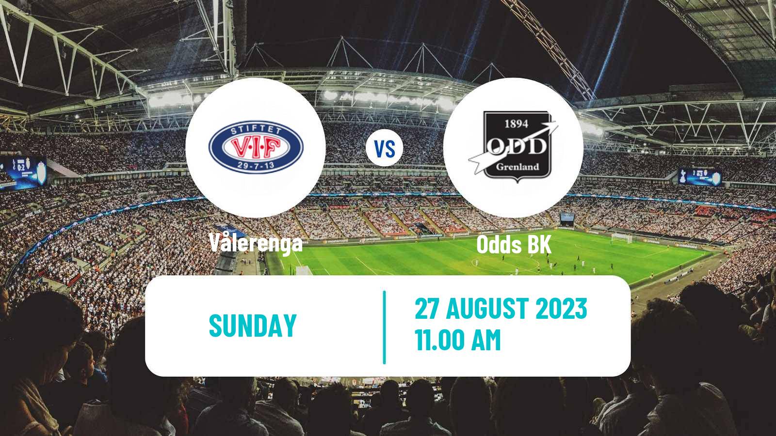 Soccer Norwegian Eliteserien Vålerenga - Odd