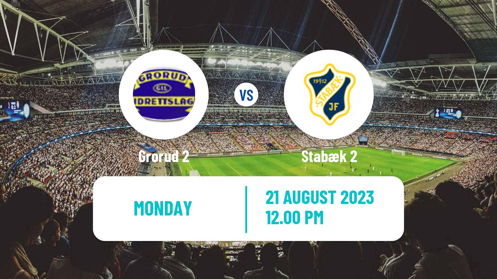 Soccer Norwegian Division 3 - Group 1 Grorud 2 - Stabæk 2