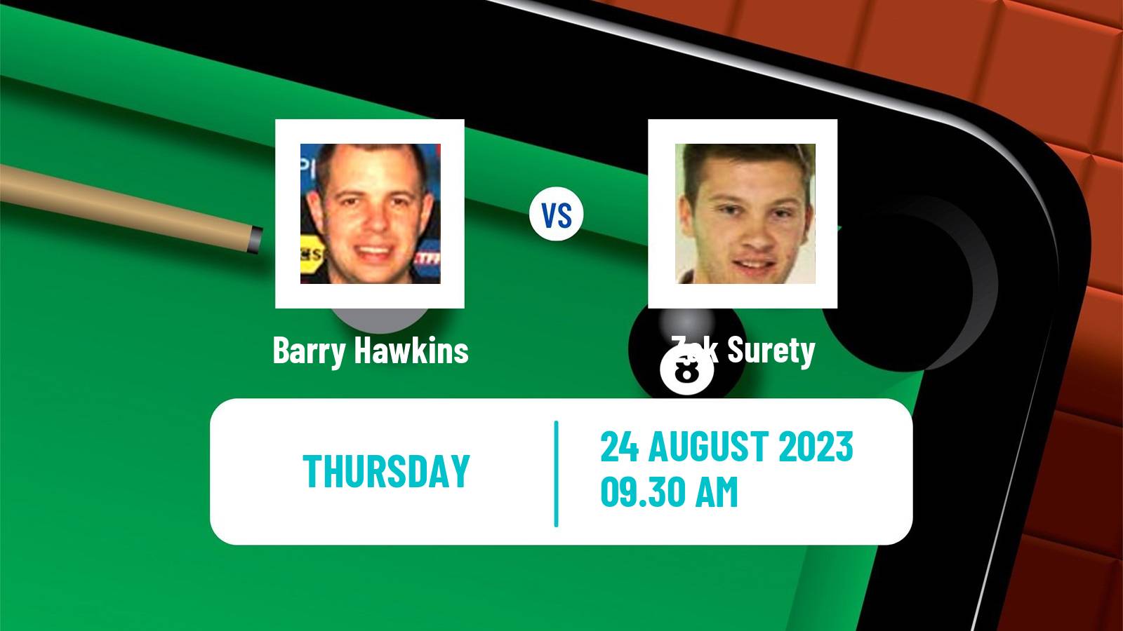 Snooker European Masters Barry Hawkins - Zak Surety