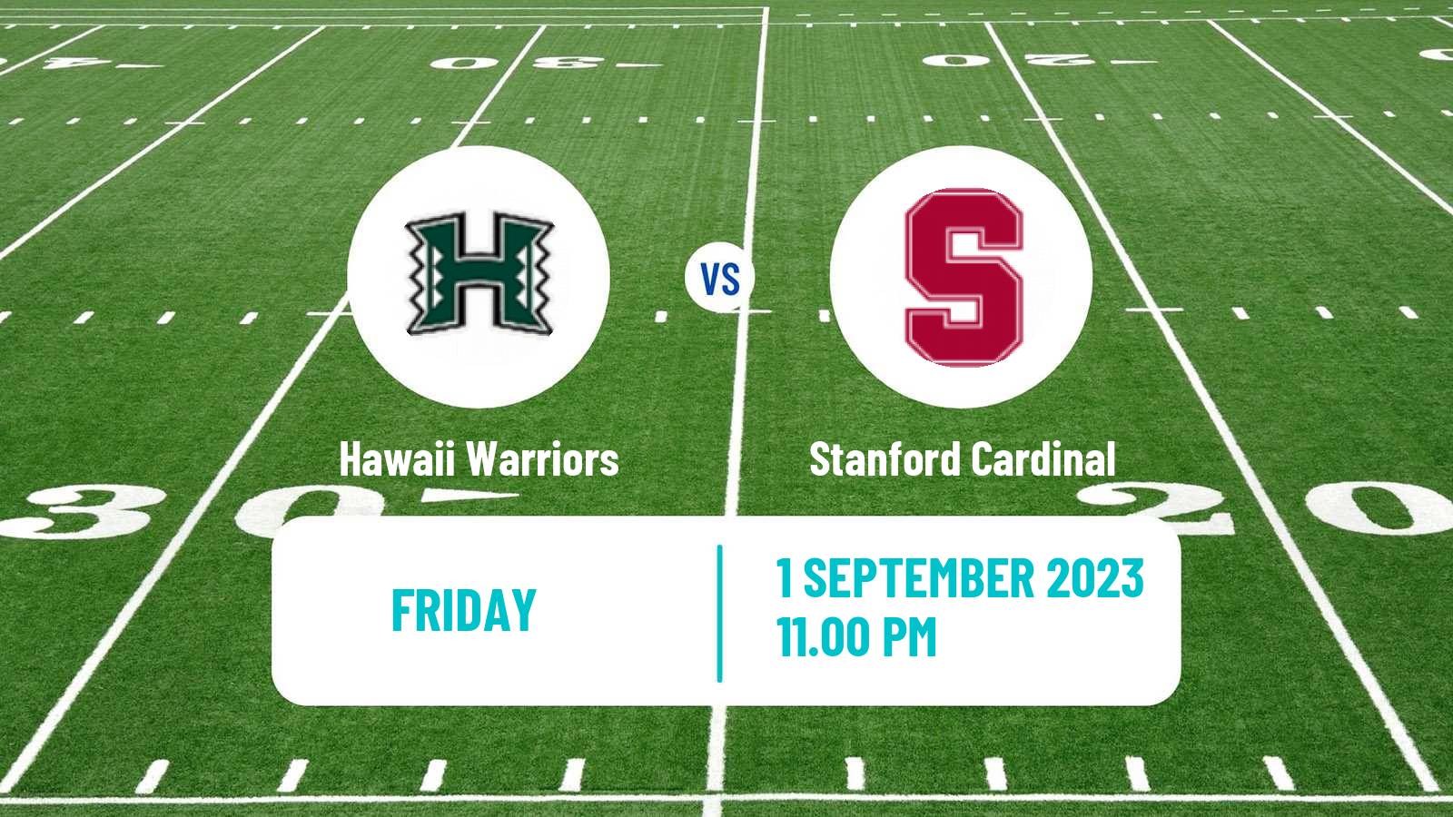 American football NCAA College Football Hawaii Warriors - Stanford Cardinal