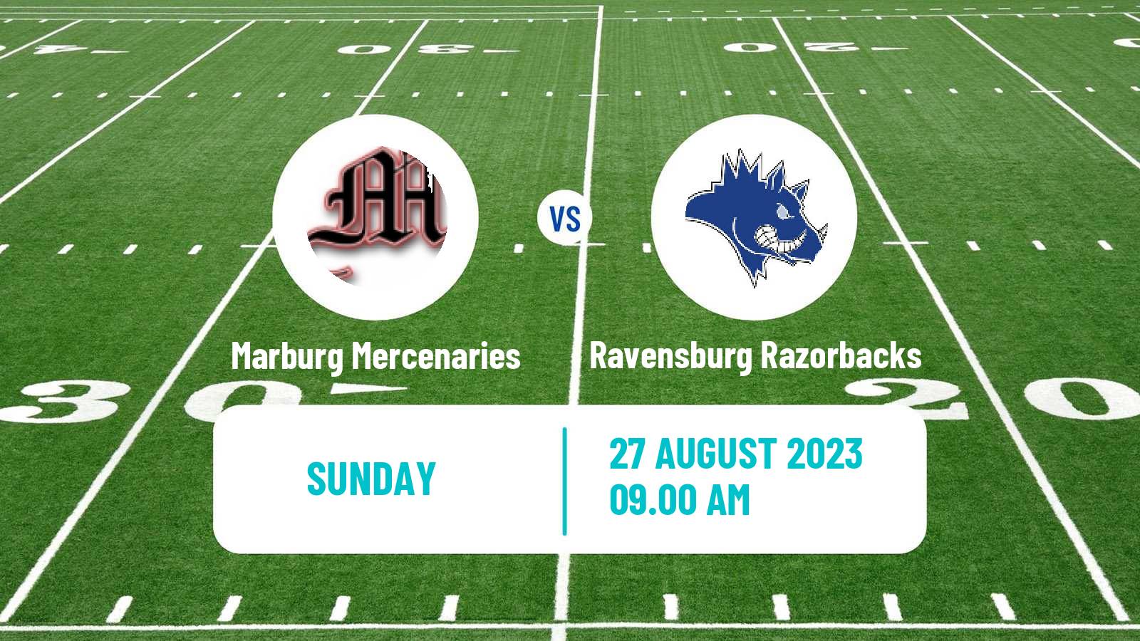 American football German GFL Marburg Mercenaries - Ravensburg Razorbacks