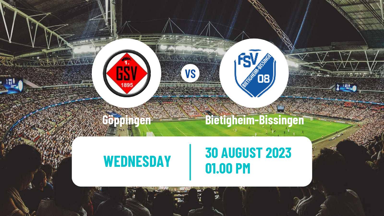 Football German Oberliga Baden-Württemberg Göppingen - Bietigheim-Bissingen