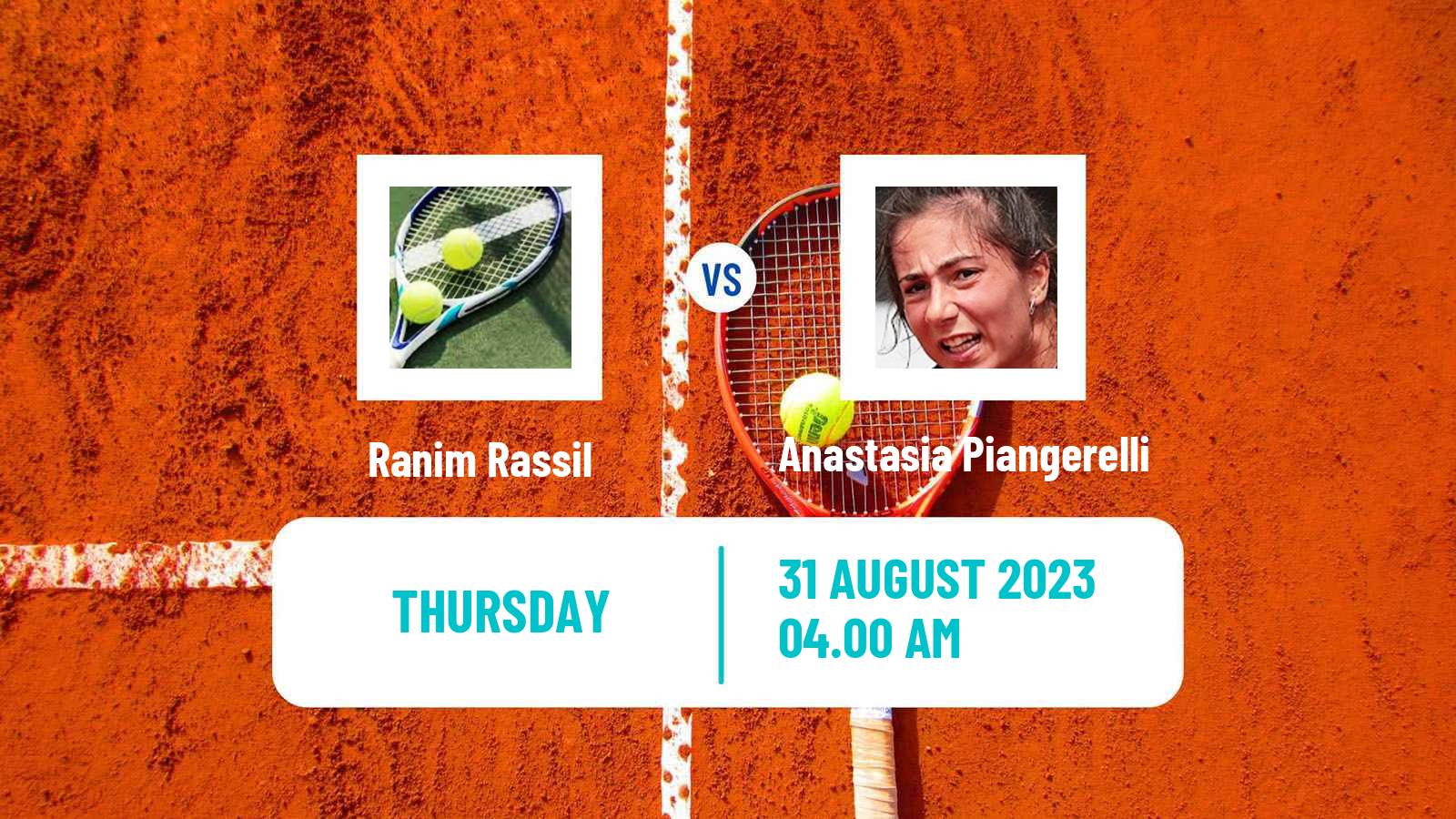 Tennis ITF W15 Monastir 30 Women Ranim Rassil - Anastasia Piangerelli