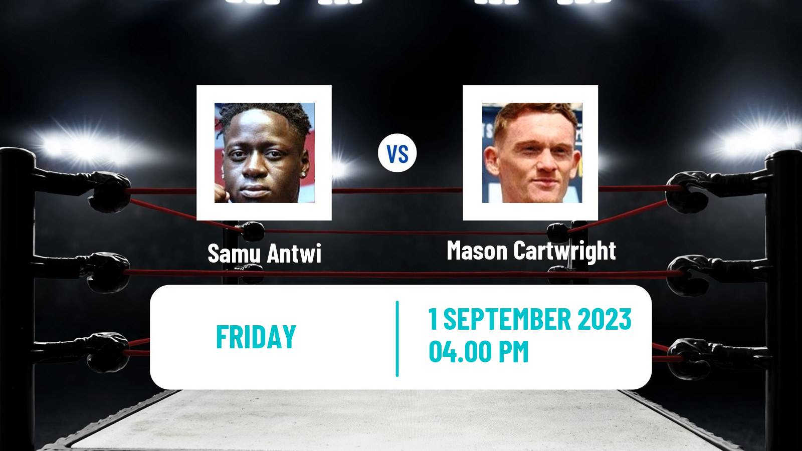 Boxing Super Welterweight British Title Men Samu Antwi - Mason Cartwright