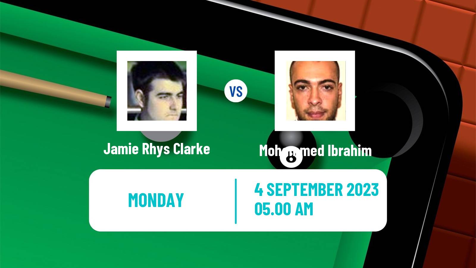 Snooker Wuhan Open Jamie Rhys Clarke - Mohammed Ibrahim