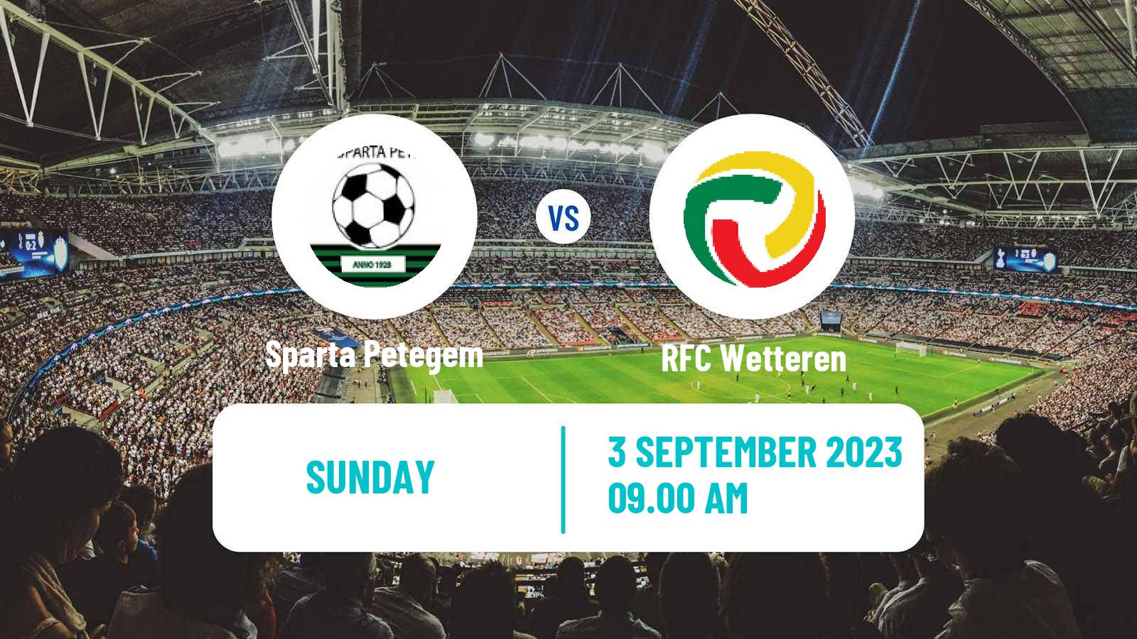 Football Belgian Second Amateur Division Group A Sparta Petegem - Wetteren