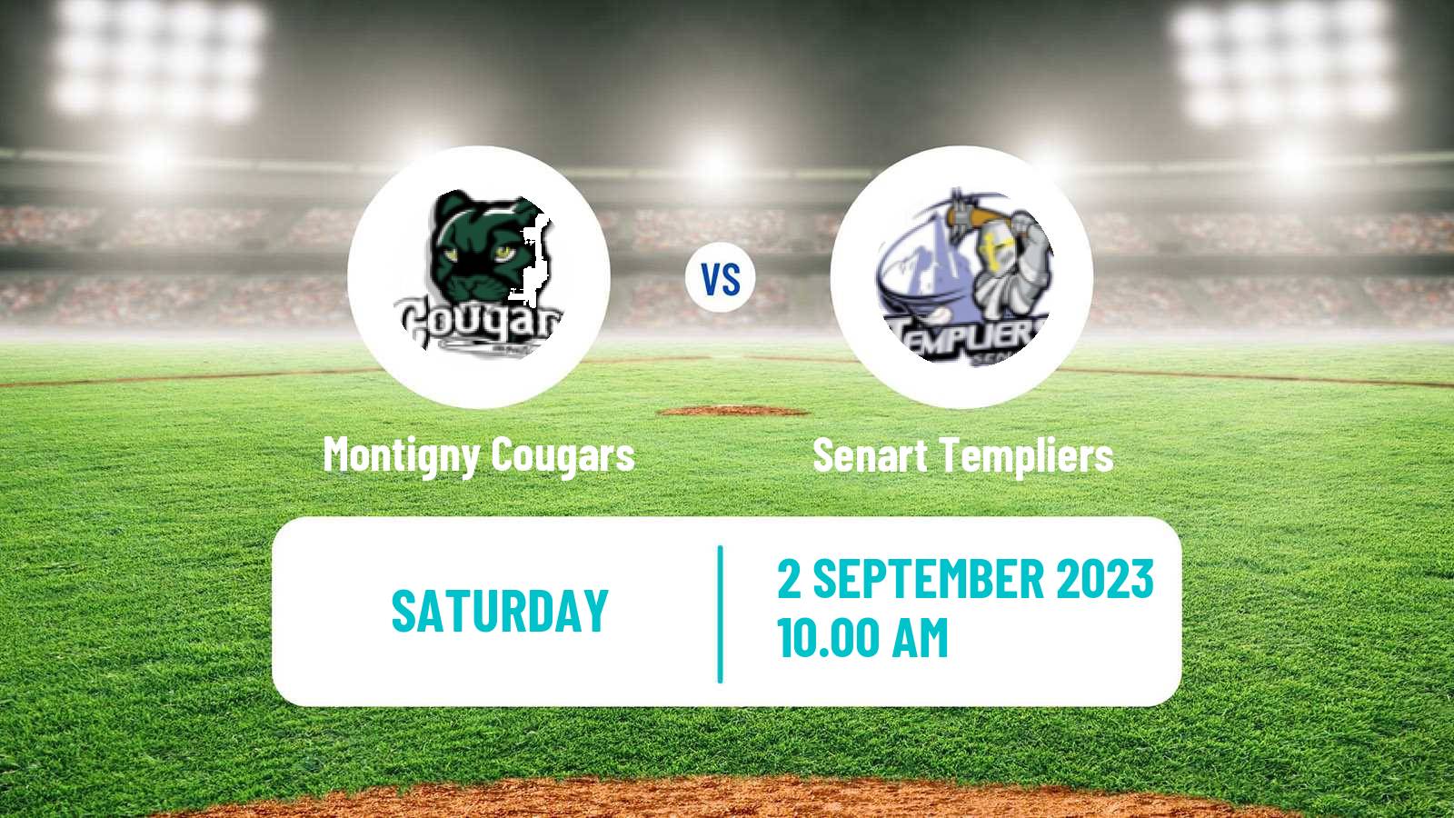Baseball French Division 1 Baseball Montigny Cougars - Senart Templiers