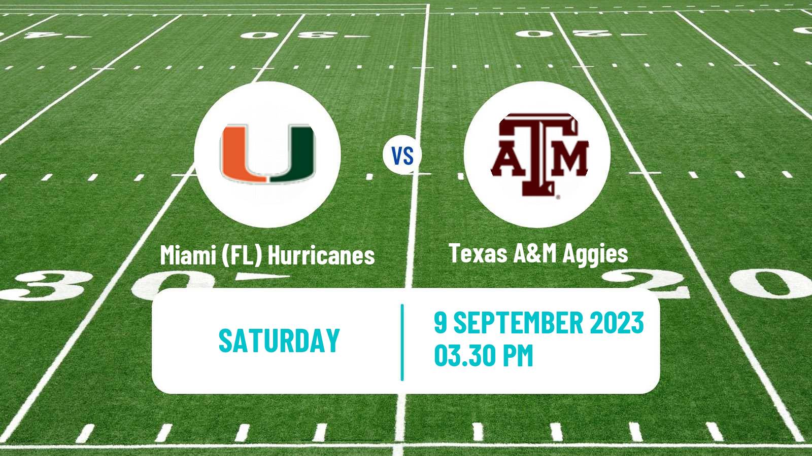 American football NCAA College Football Miami FL Hurricanes - Texas A&M Aggies