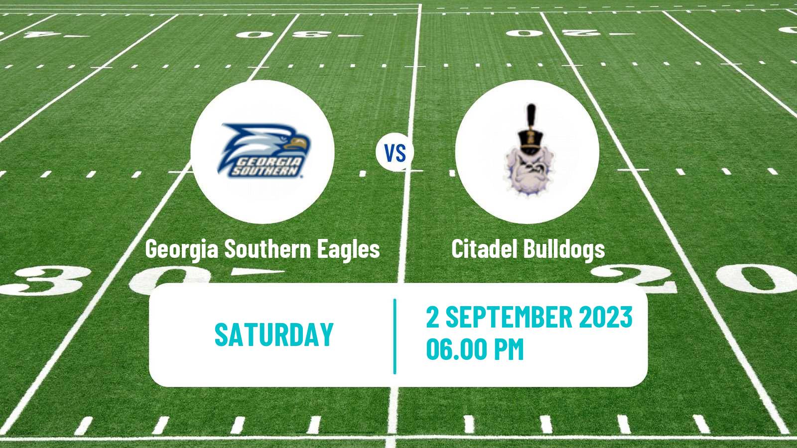American football NCAA College Football Georgia Southern Eagles - Citadel Bulldogs