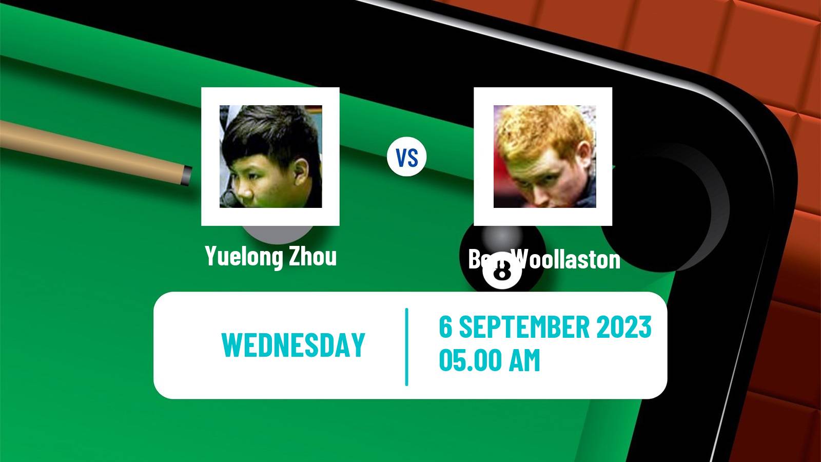Snooker English Open Yuelong Zhou - Ben Woollaston
