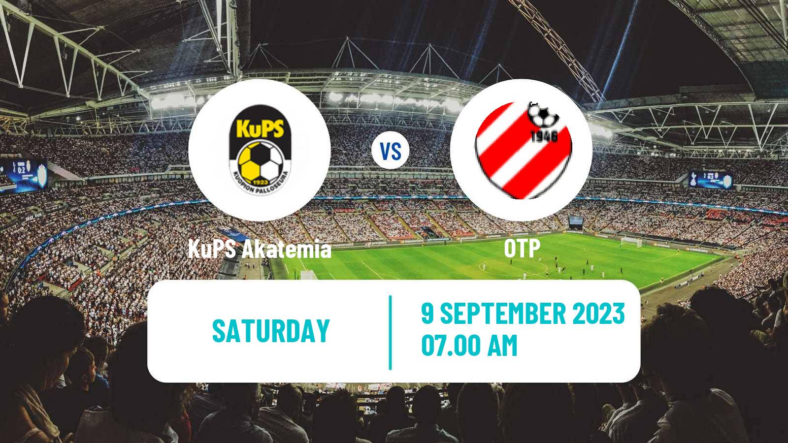 Soccer Finnish Kakkonen Group C KuPS Akatemia - OTP