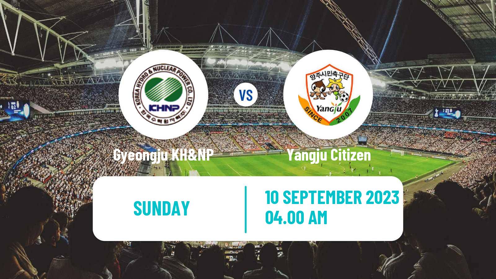 Soccer South Korean K3 League Gyeongju KH&NP - Yangju Citizen