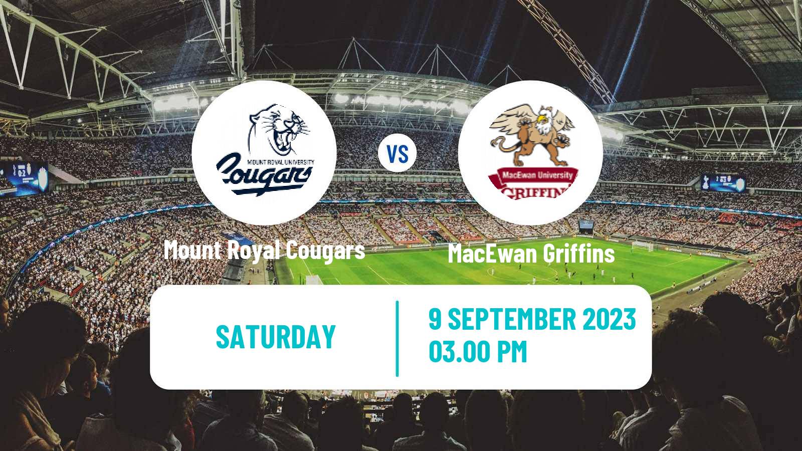 Football Canadian U Sports Soccer Mount Royal Cougars - MacEwan Griffins