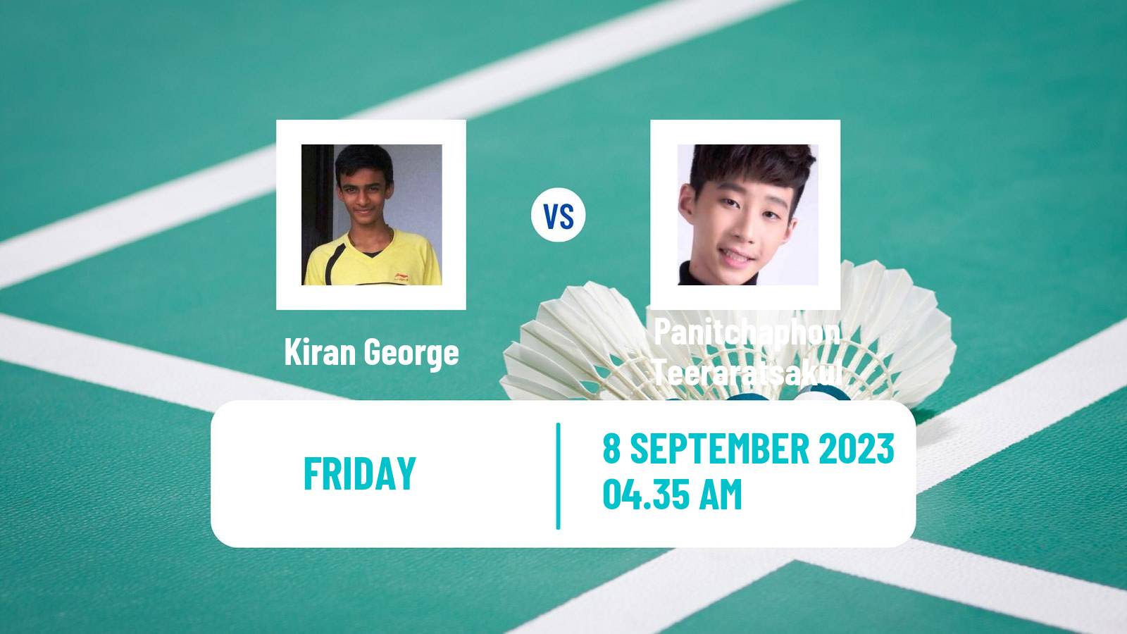 Badminton BWF World Tour Indonesia Masters 2 Men Kiran George - Panitchaphon Teeraratsakul