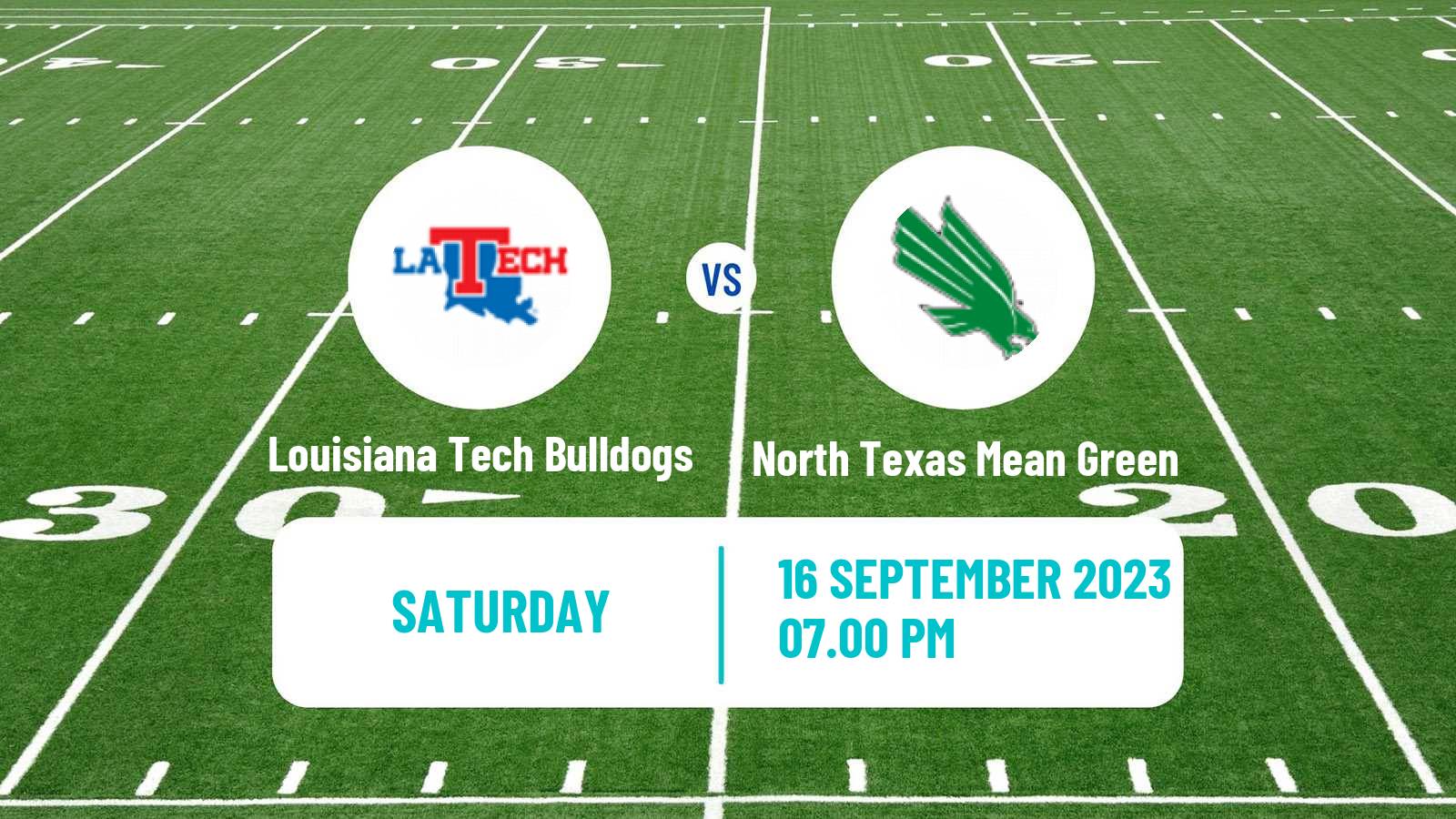 American football NCAA College Football Louisiana Tech Bulldogs - North Texas Mean Green