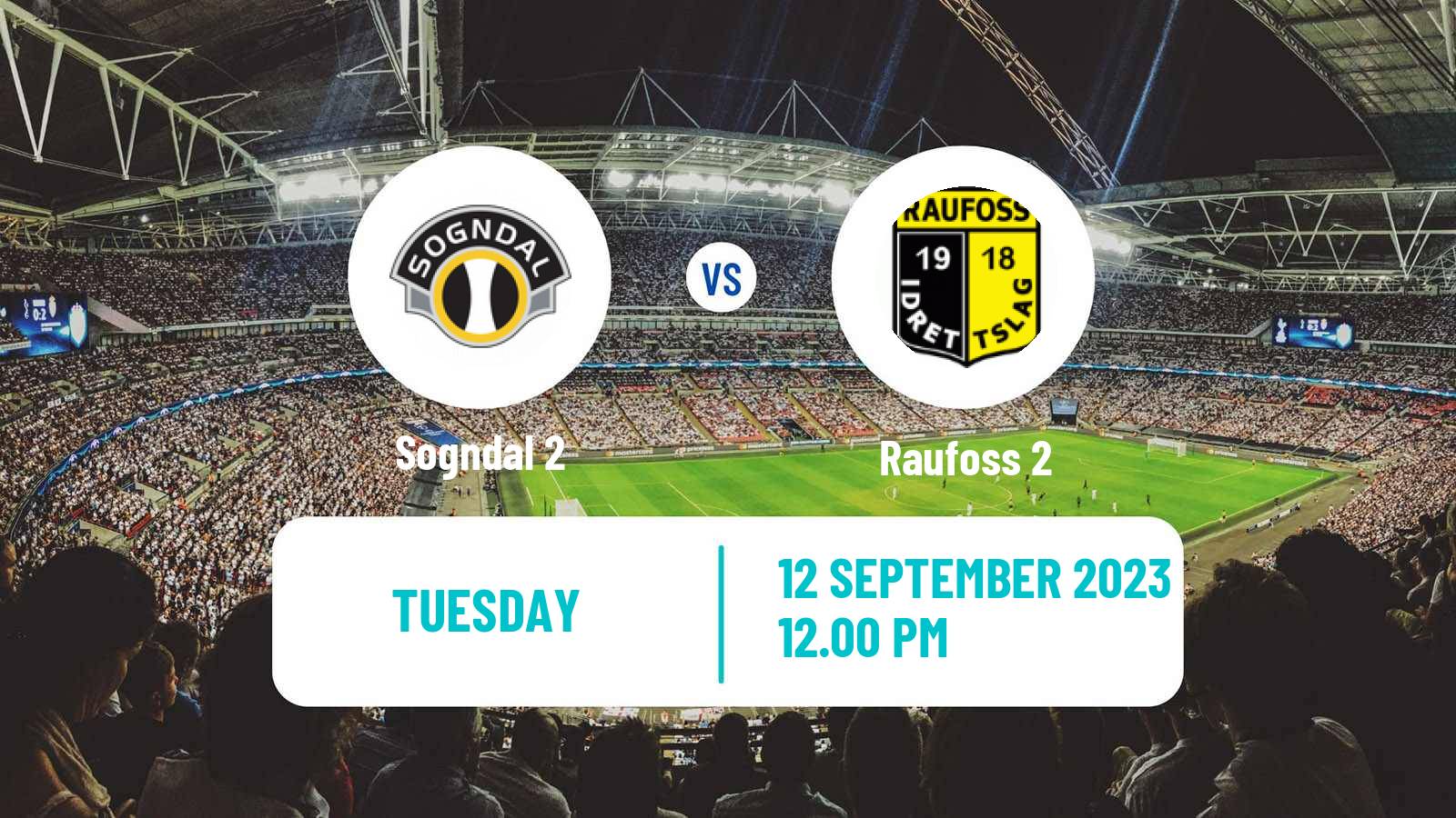 Soccer Norwegian Division 3 - Group 2 Sogndal 2 - Raufoss 2