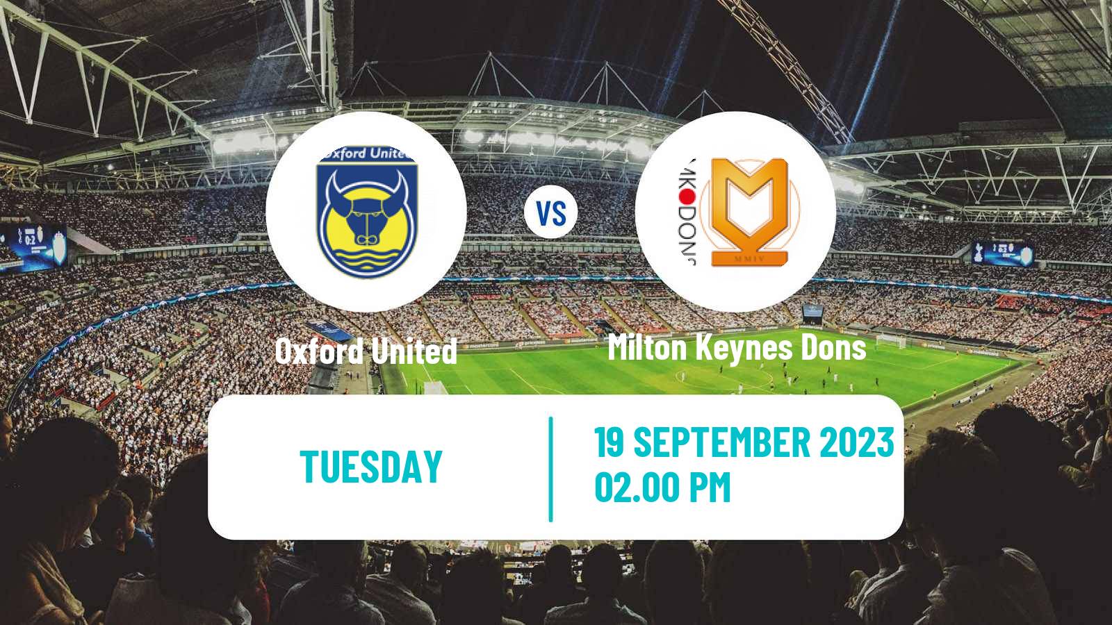 Soccer English EFL Trophy Oxford United - Milton Keynes Dons