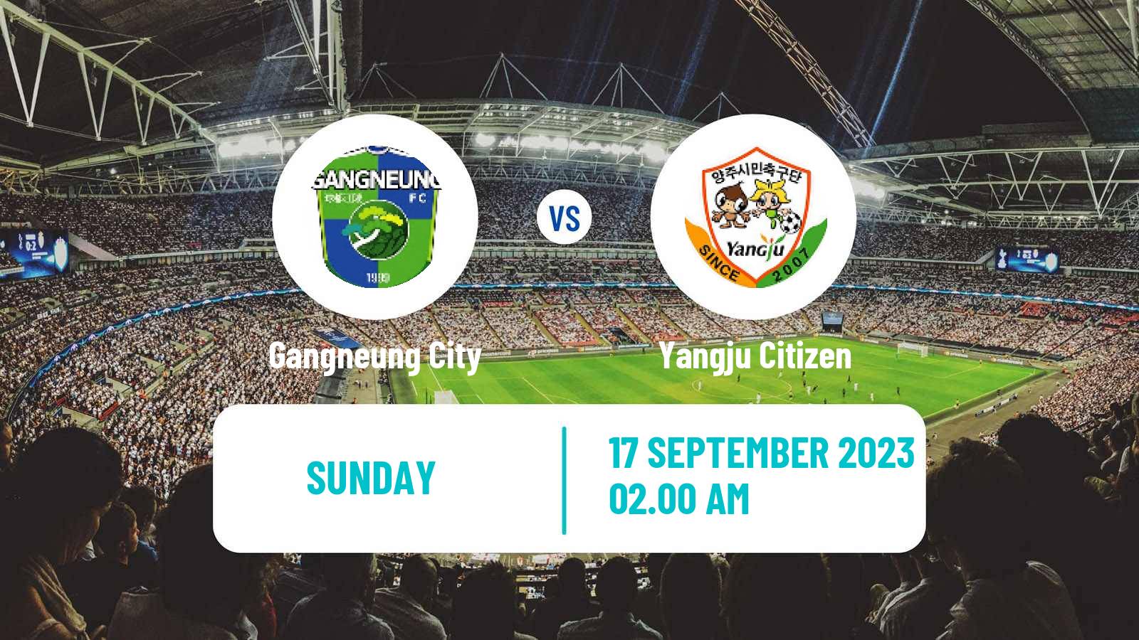 Soccer South Korean K3 League Gangneung City - Yangju Citizen