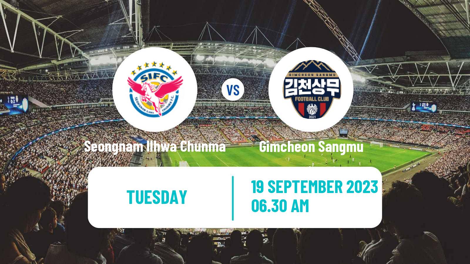 Soccer South Korean K-League 2 Seongnam Ilhwa Chunma - Gimcheon Sangmu