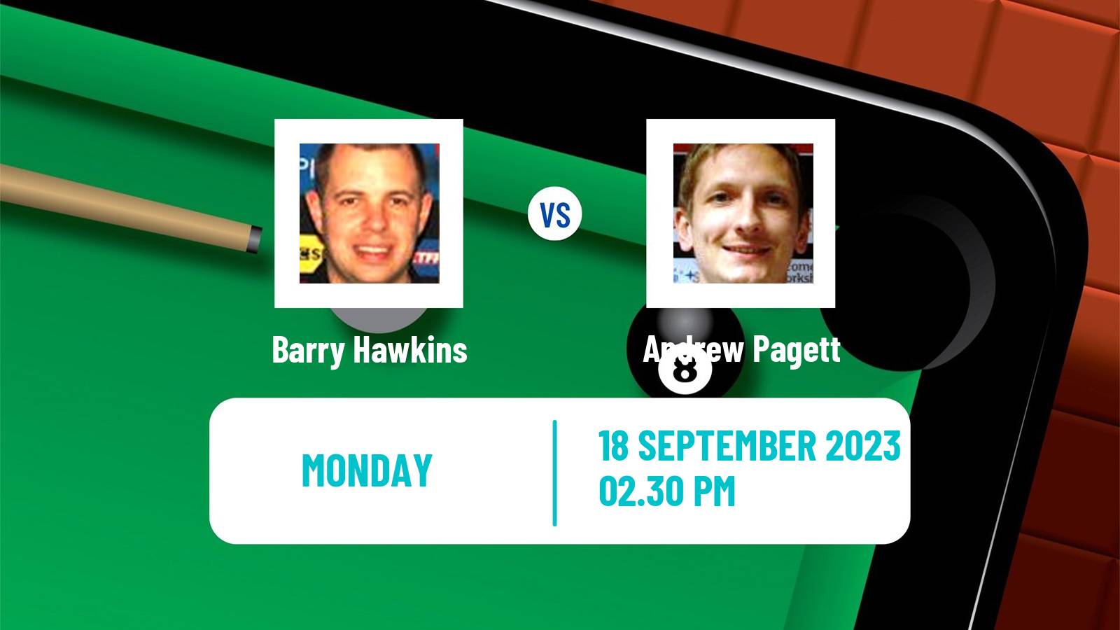 Snooker International Championship Barry Hawkins - Andrew Pagett