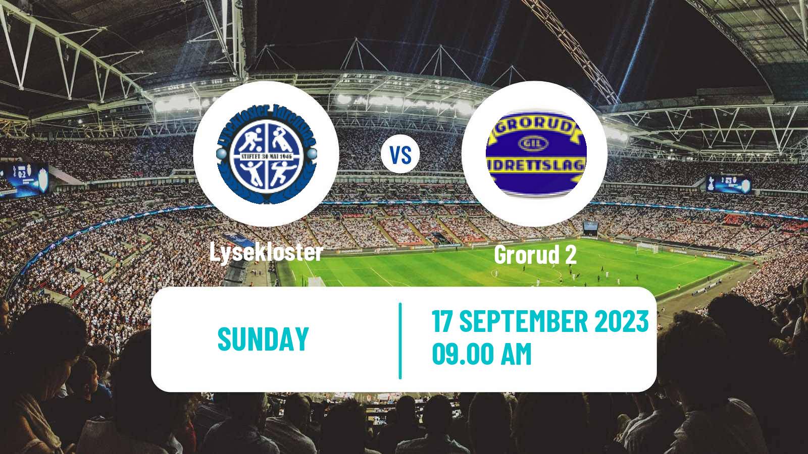Soccer Norwegian Division 3 - Group 1 Lysekloster - Grorud 2