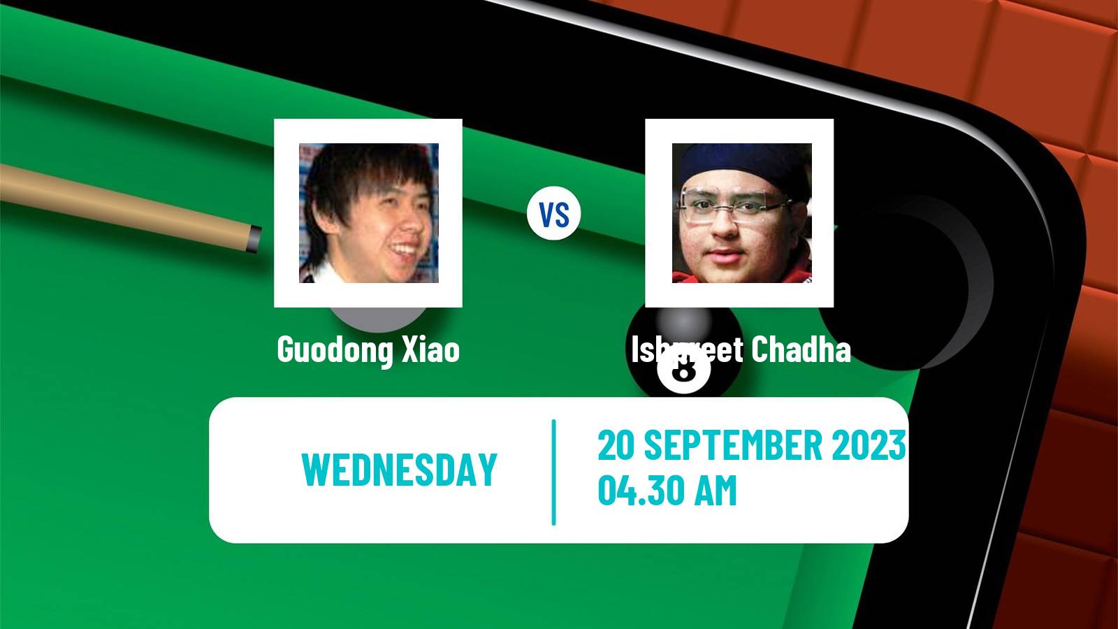 Snooker International Championship Guodong Xiao - Ishpreet Chadha