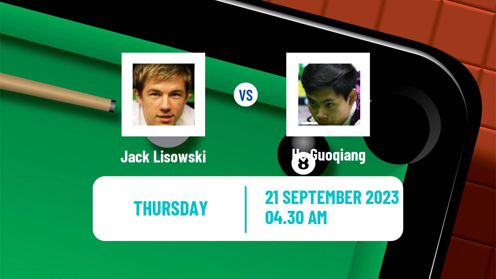 Snooker International Championship Jack Lisowski - He Guoqiang