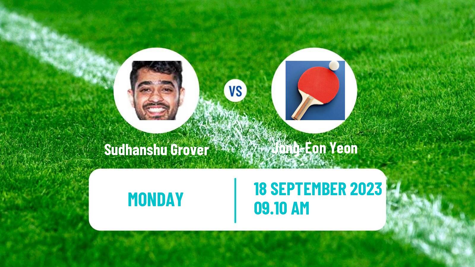 Table tennis Challenger Series Men Sudhanshu Grover - Jong-Eon Yeon
