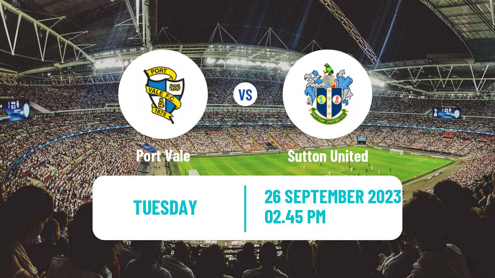 Soccer English League Cup Port Vale - Sutton United