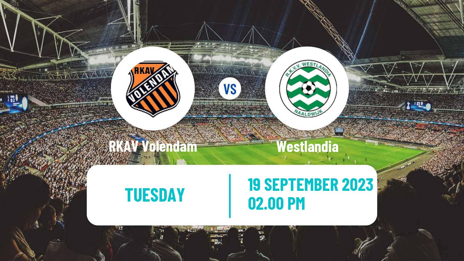 Soccer Dutch KNVB Beker RKAV Volendam - Westlandia