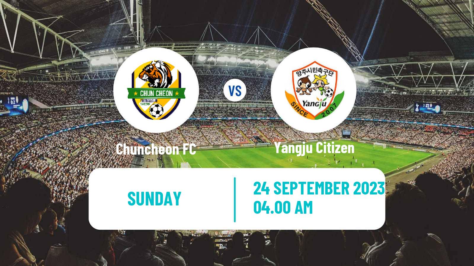 Soccer South Korean K3 League Chuncheon - Yangju Citizen