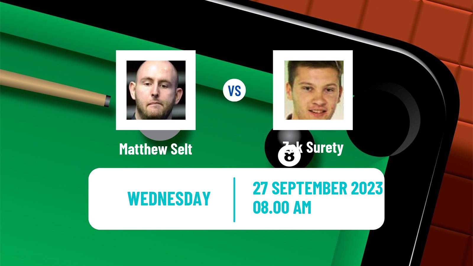 Snooker British Open Matthew Selt - Zak Surety