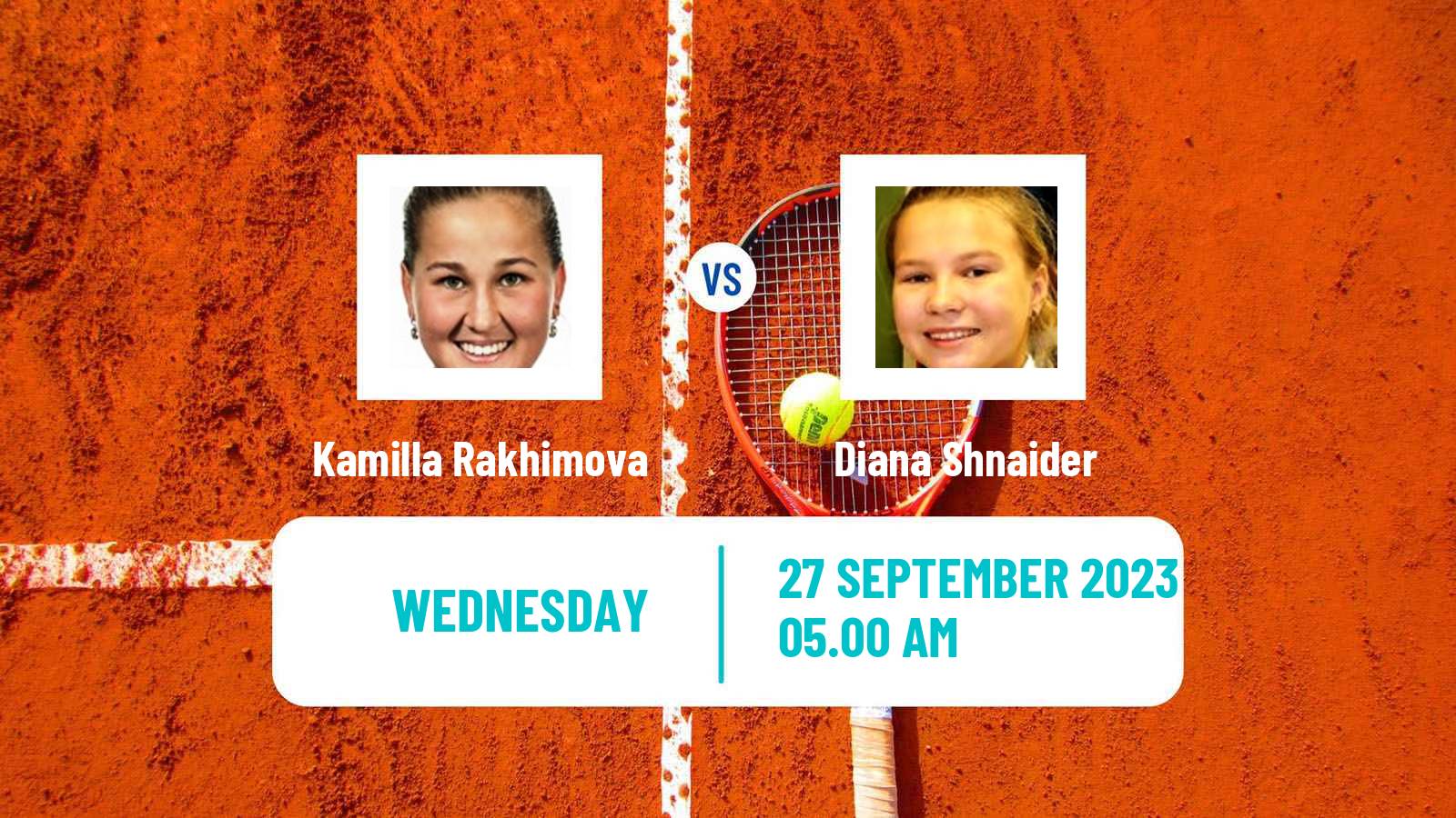 Tennis WTA Ningbo Kamilla Rakhimova - Diana Shnaider
