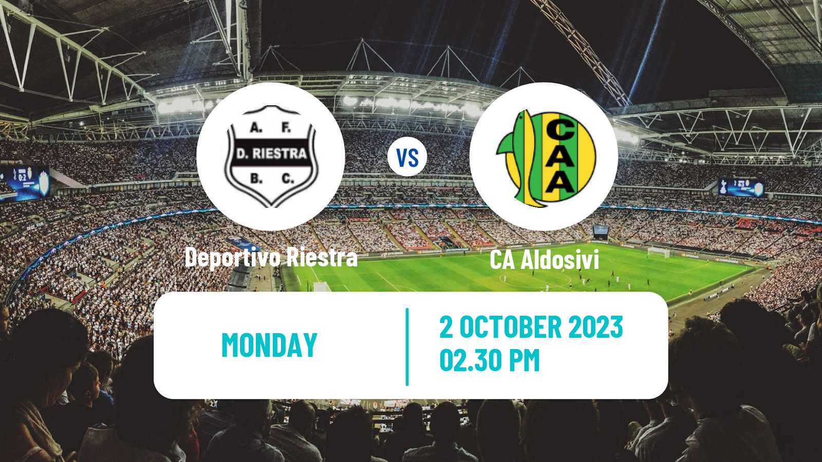 Soccer Argentinian Primera Nacional Deportivo Riestra - Aldosivi