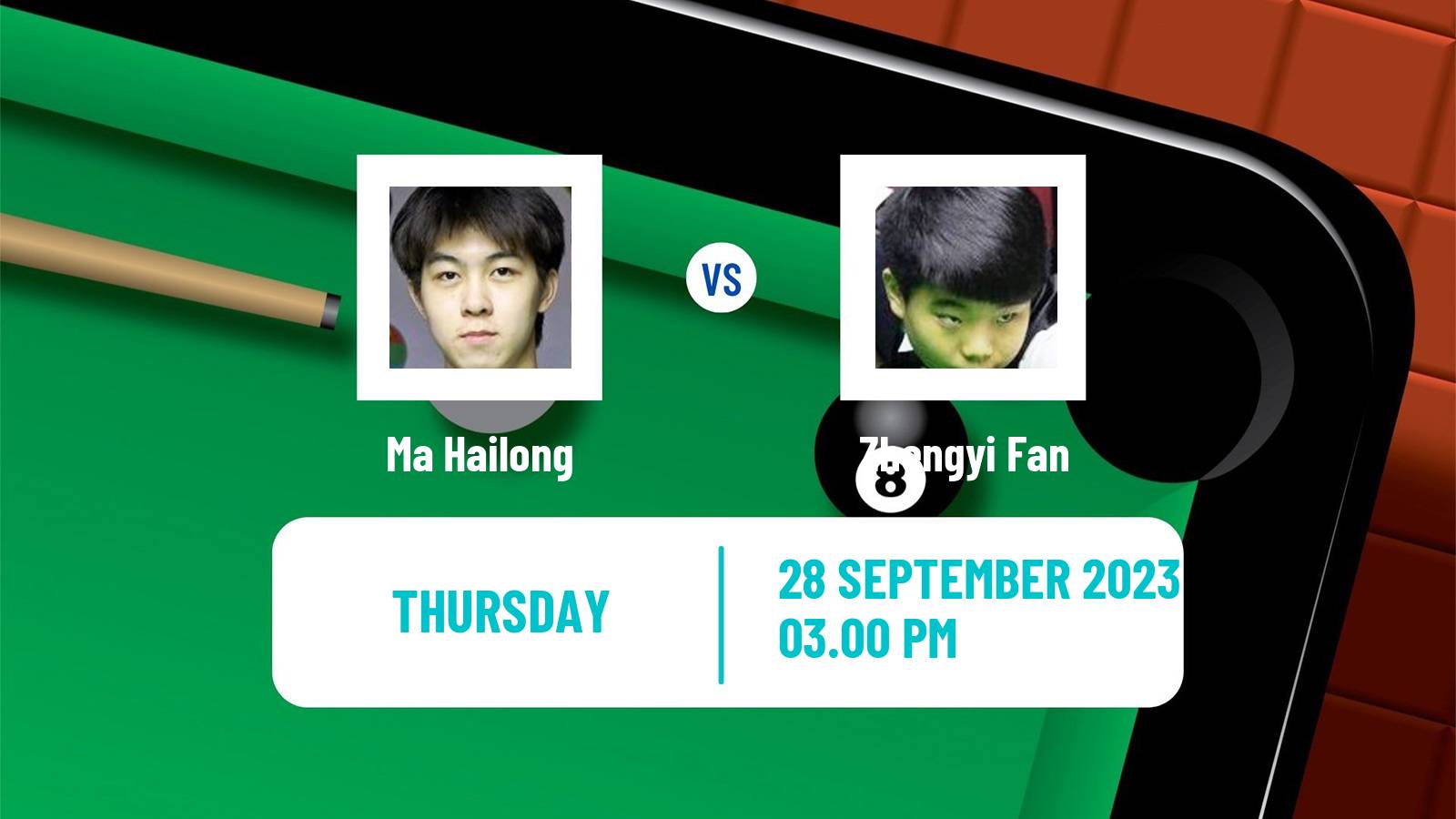 Snooker British Open Ma Hailong - Zhengyi Fan
