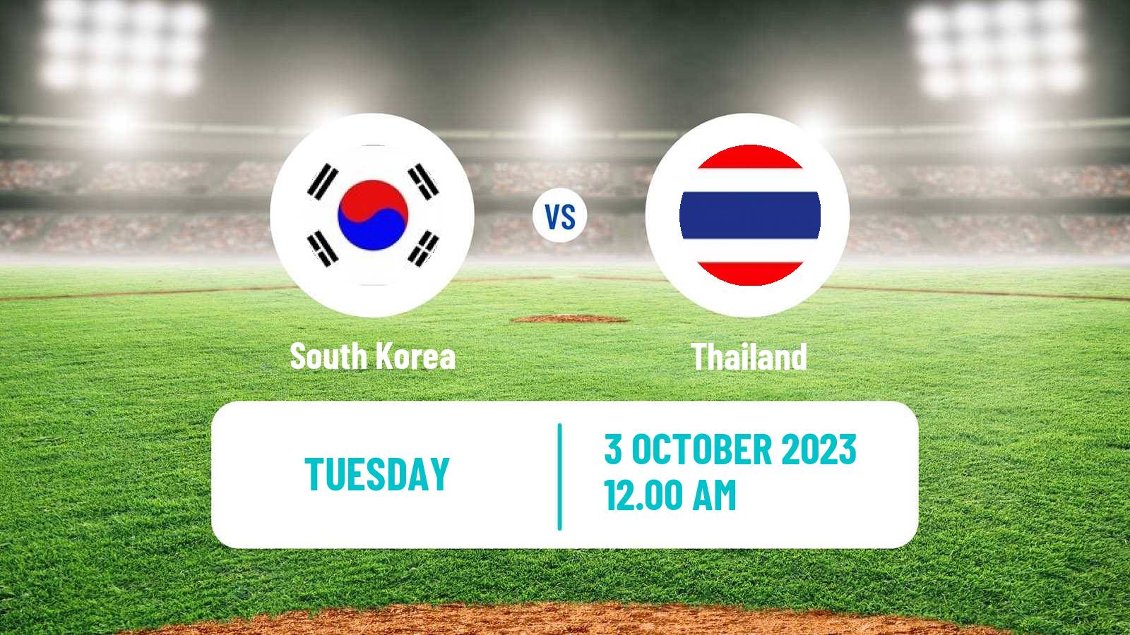 Baseball Asian Games Baseball South Korea - Thailand
