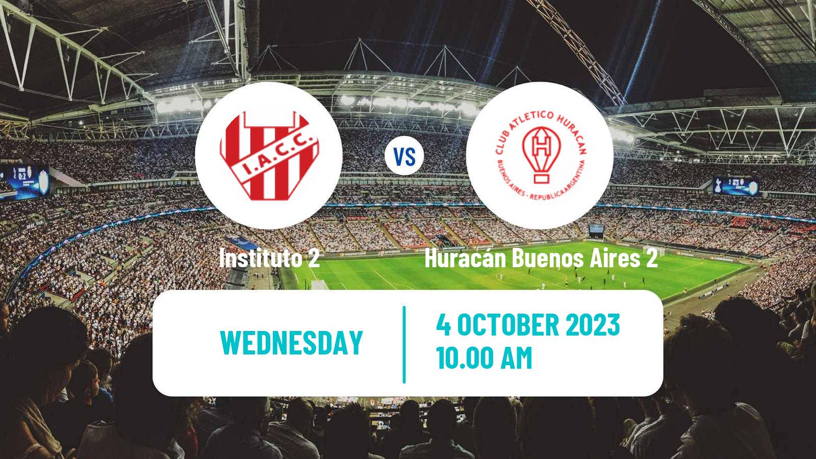 Soccer Argentinian Reserve League Instituto 2 - Huracán Buenos Aires 2