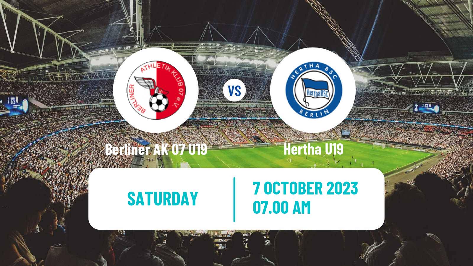 Soccer German DFB Junioren Pokal Berliner AK 07 U19 - Hertha U19