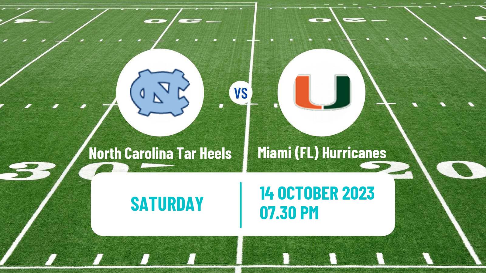 American football NCAA College Football North Carolina Tar Heels - Miami FL Hurricanes