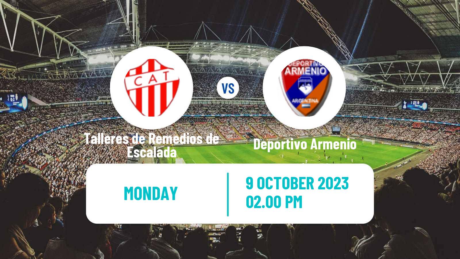 Soccer Argentinian Primera B Talleres de Remedios de Escalada - Deportivo Armenio
