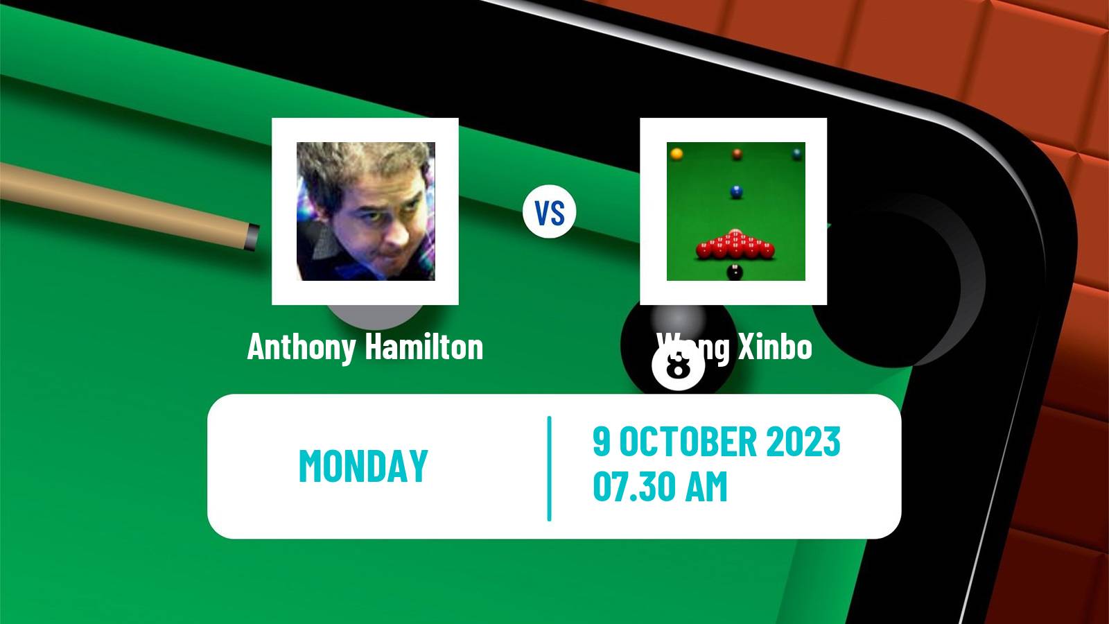 Snooker Wuhan Open Anthony Hamilton - Wang Xinbo