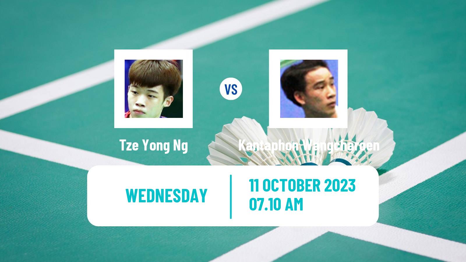 Badminton BWF World Tour Arctic Open Men Tze Yong Ng - Kantaphon Wangcharoen
