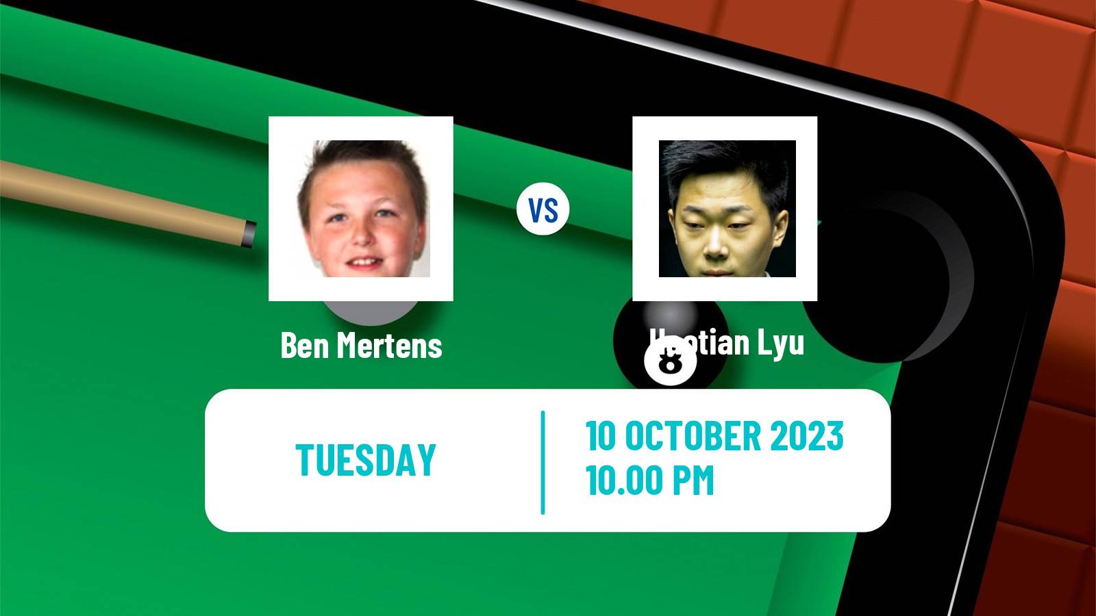 Snooker Wuhan Open Ben Mertens - Haotian Lyu