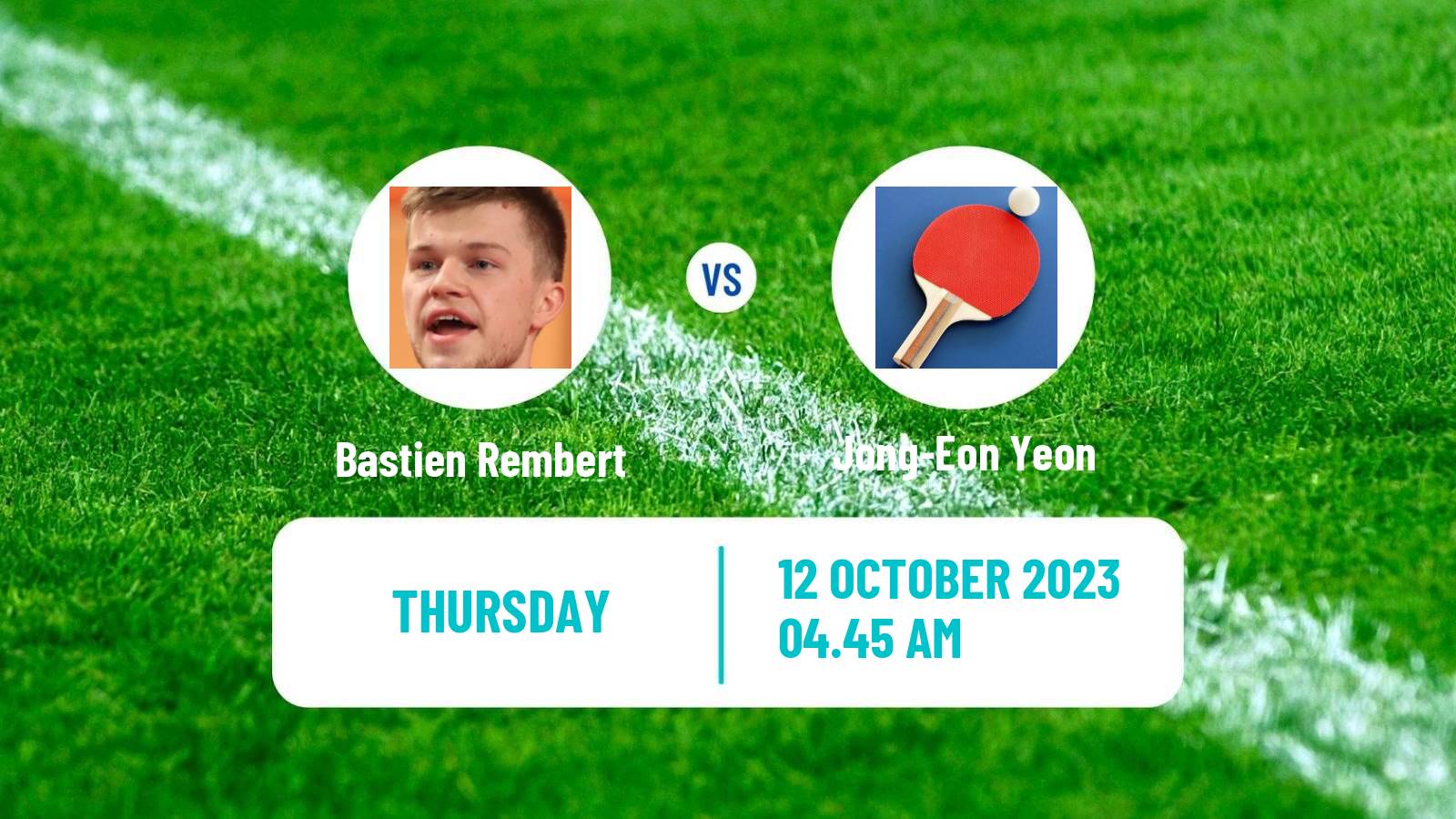 Table tennis Tt Star Series Men Bastien Rembert - Jong-Eon Yeon
