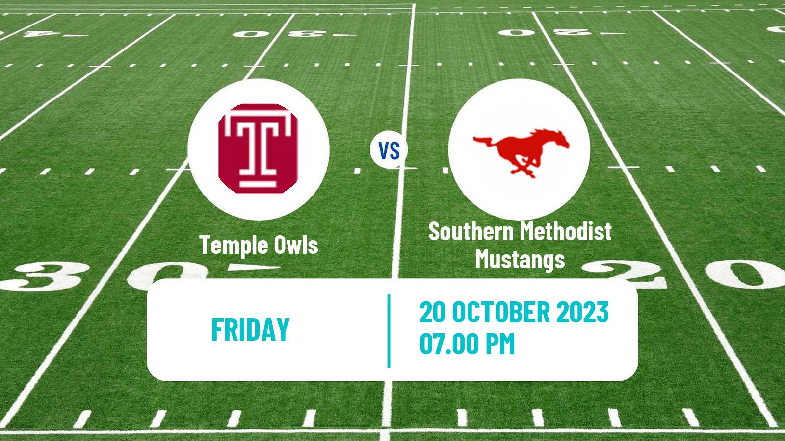 American football NCAA College Football Temple Owls - Southern Methodist Mustangs