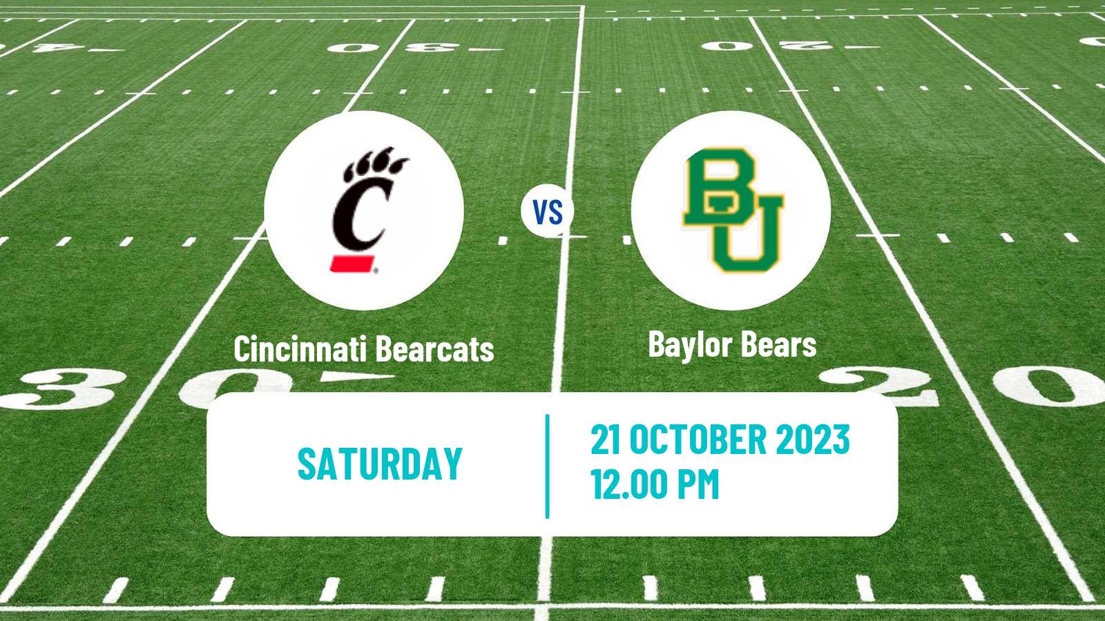 American football NCAA College Football Cincinnati Bearcats - Baylor Bears