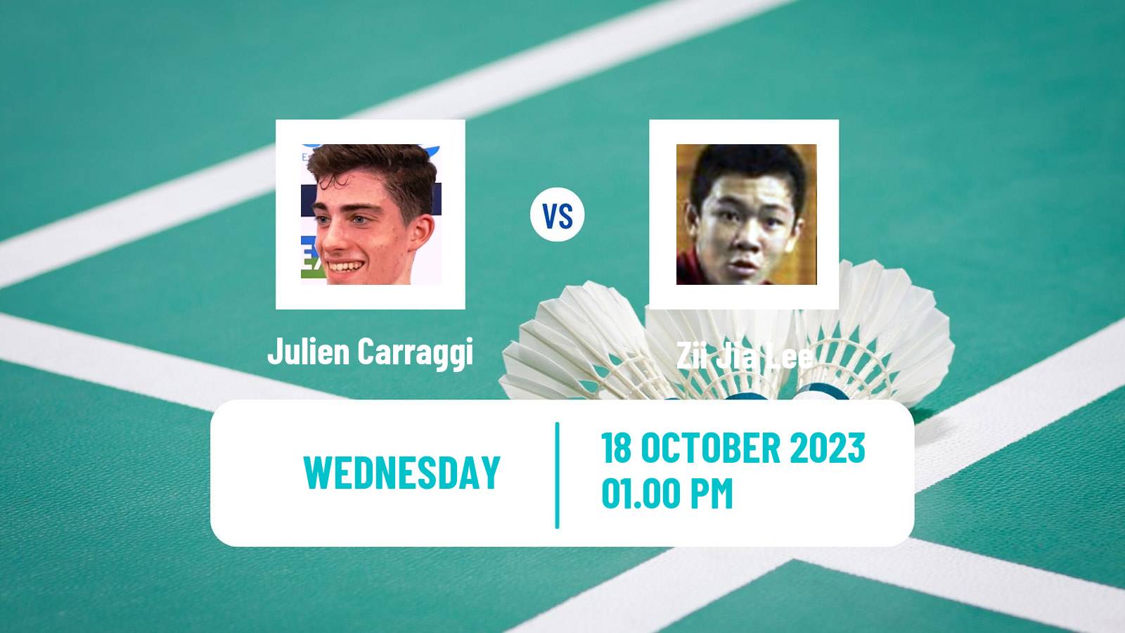 Badminton BWF World Tour Denmark Open Men Julien Carraggi - Zii Jia Lee