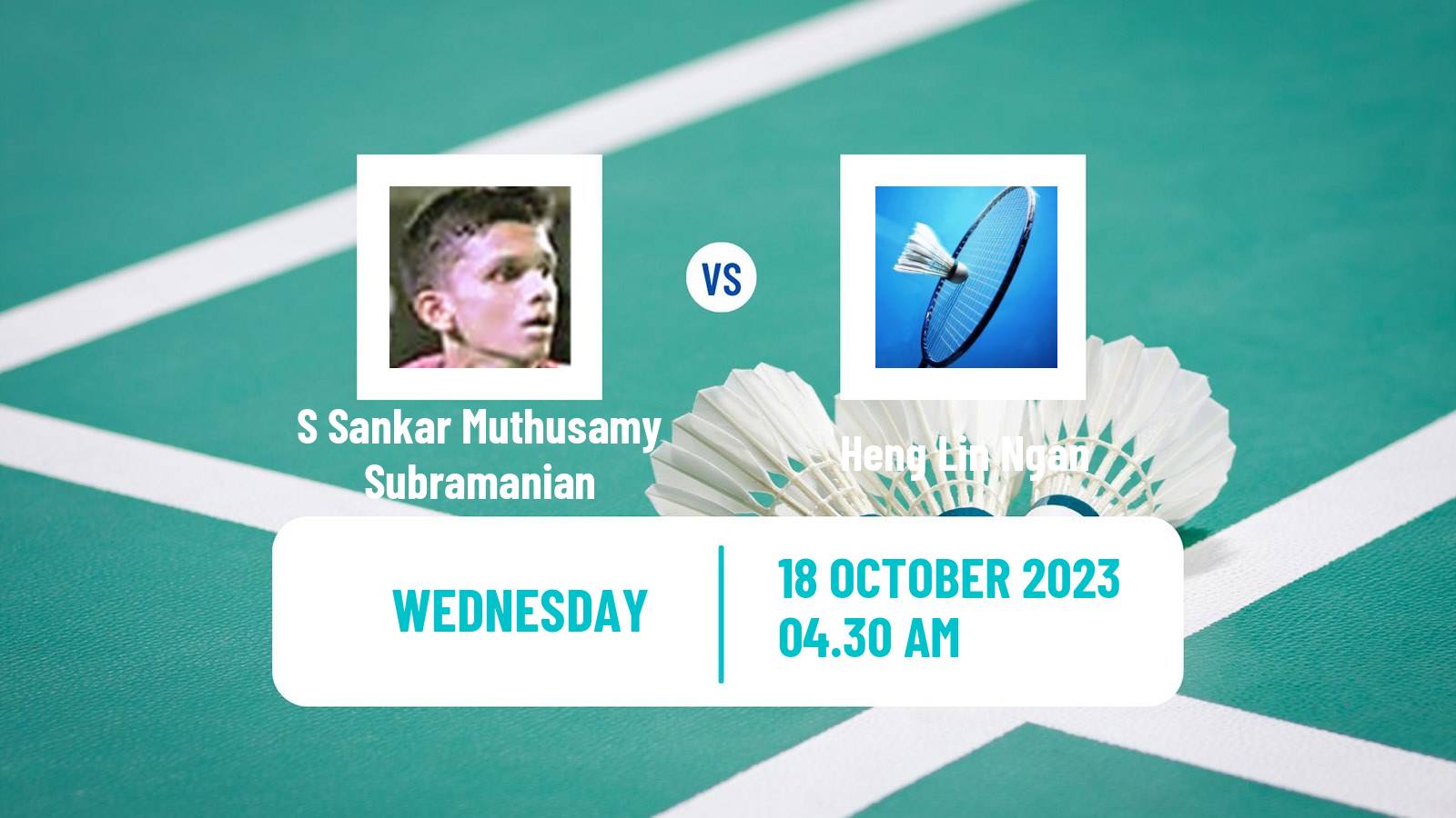 Badminton BWF World Tour Abu Dhabi Masters Men S Sankar Muthusamy Subramanian - Heng Lin Ngan