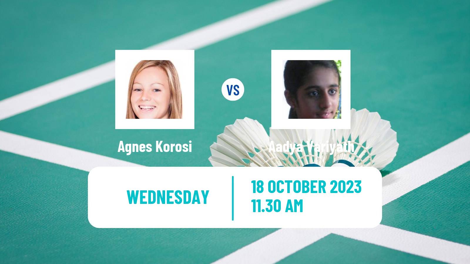 Badminton BWF World Tour Abu Dhabi Masters Women Agnes Korosi - Aadya Variyath