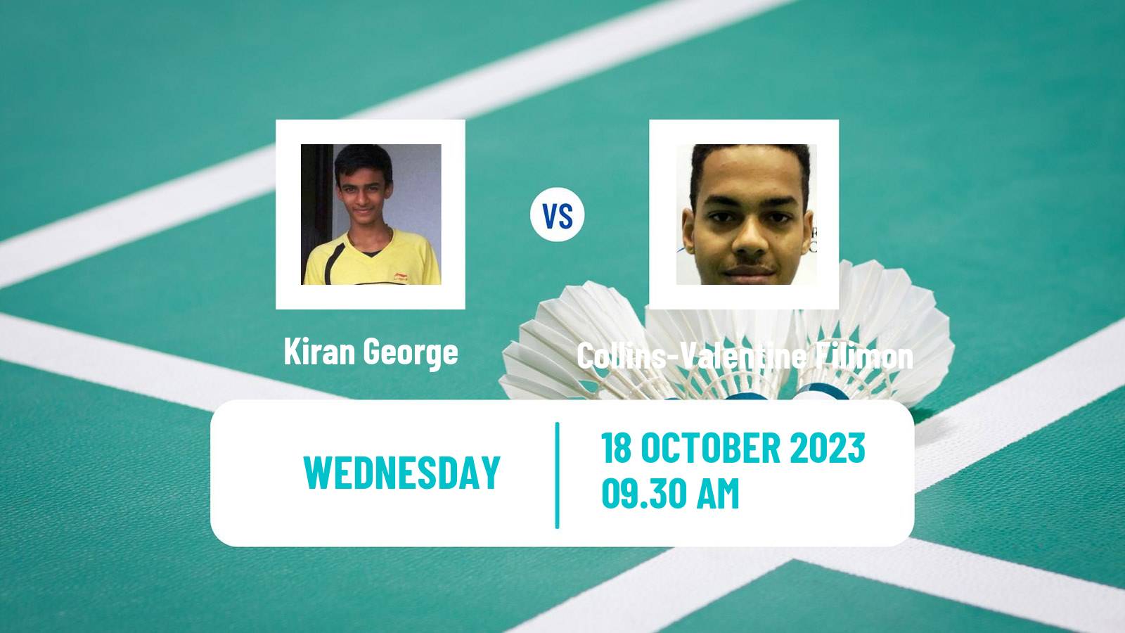 Badminton BWF World Tour Abu Dhabi Masters Men Kiran George - Collins-Valentine Filimon